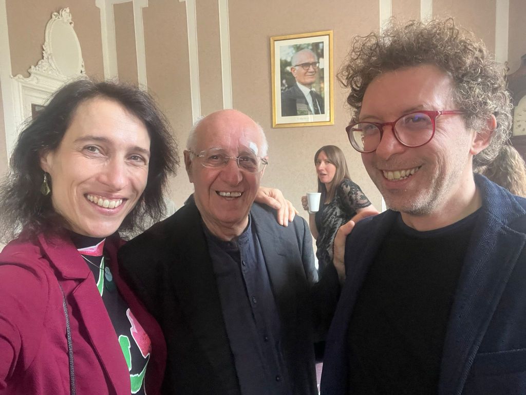 Sabina Leonelli and Stefano Rimini (Pianeta Lab) with Dario Castiglione, local host