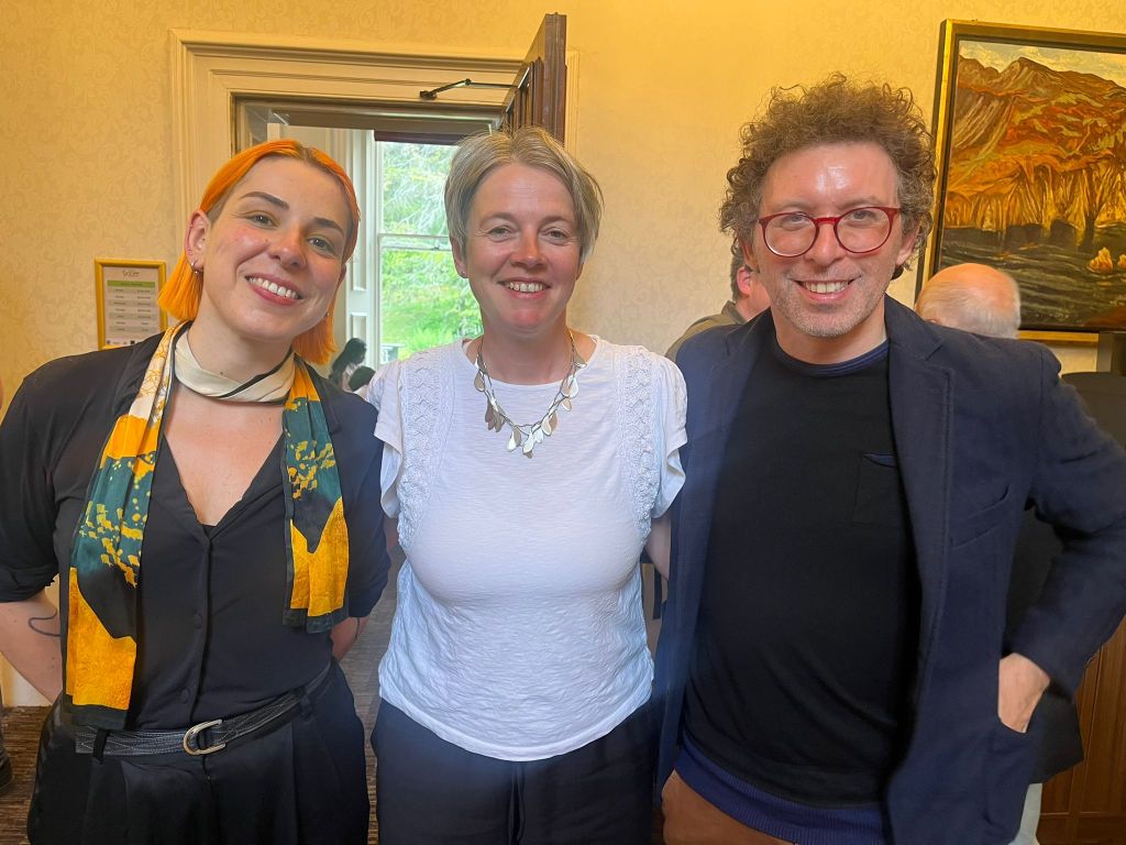 Stefano Rimini (Pianeta Lab) with Alice Moseley and Lise Herman, co-organisers of the workshop